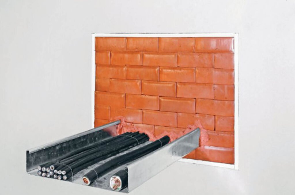Fire barrier block for cable trays and cable bundles